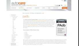 
							         Product Attribute database - PAdb - Auto Care - Auto Care Association								  
							    