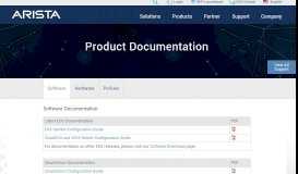 
							         Product Documentation Library - Arista								  
							    