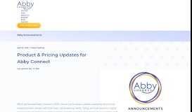 
							         Product & Pricing Updates for Abby Connect | Abby Connect								  
							    