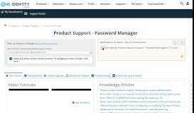 
							         Product Support - Password Manager - One Identity Support								  
							    