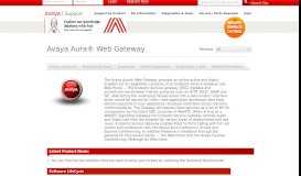 
							         Products - Avaya Aura® Web Gateway - Avaya Support								  
							    