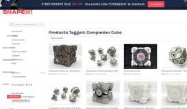 
							         Products tagged: companion cube - Shapeways 3D Printing								  
							    