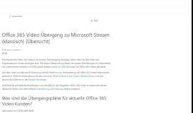 
							         Produktübergang von Office 365 Video zu Microsoft Stream | Microsoft ...								  
							    