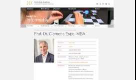 
							         Prof. Dr. Clemens Espe, MBA - Hochschule Augsburg								  
							    
