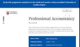 
							         Professional Accountancy | University of London								  
							    