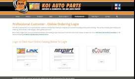 
							         Professional Customer Login | KOI Auto Parts								  
							    