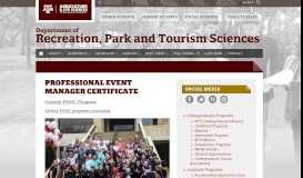 
							         Professional Event Manager Certificate - Recreation Park and Tourism ...								  
							    