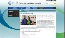 
							         Professional Learning - ACT Teacher Quality Institute								  
							    