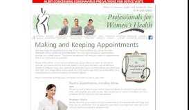 
							         Professionals for Women's Health ---- Patient Resources: Appointments								  
							    
