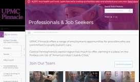 
							         Professionals & Job Seekers | UPMC Pinnacle								  
							    
