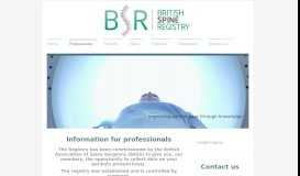 
							         Professionals - The British Spine Registry								  
							    