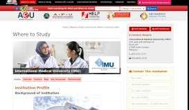 
							         Profile International Medical University (IMU) - Where To Study ...								  
							    