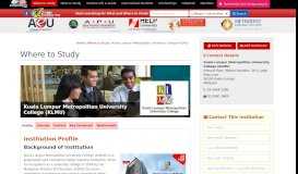 
							         Profile Kuala Lumpur Metropolitan University College (KLMU) - Where ...								  
							    