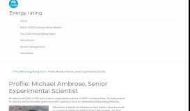 
							         Profile: Michael Ambrose, Senior Experimental Scientist - Energy rating								  
							    