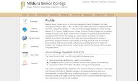 
							         Profile | Mildura Senior College								  
							    