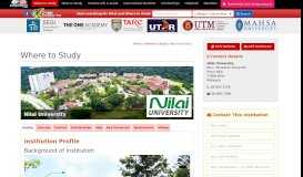 
							         Profile Nilai University - Where To Study - StudyMalaysia.com								  
							    