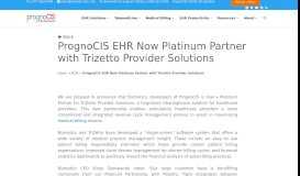 
							         PrognoCIS EHR Now Platinum Partner with Trizetto Provider Solutions								  
							    