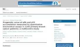 
							         Prognostic value of uPA and p53 accumulation measured by ... - Nature								  
							    