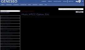 
							         Program: Music, HTCC Option, B.A. - SUNY Geneseo - Acalog ACMS™								  
							    