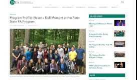 
							         Program Profile: Never a Dull Moment at the Penn State PA Program								  
							    