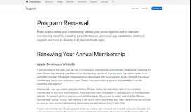 
							         Program Renewal - Support - Apple Developer								  
							    