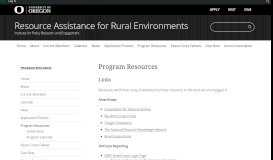 
							         Program Resources | Resource Assistance for Rural Environments								  
							    