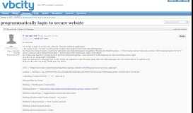 
							         programmatically login to secure website - vbCity - The .NET ...								  
							    