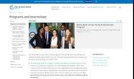 
							         Programs and Internships - World Bank Group								  
							    