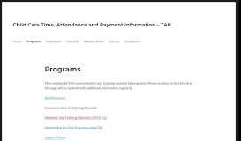 
							         Programs – Child Care Time, Attendance and Payment ...								  
							    