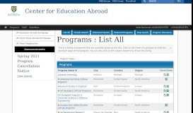 
							         Programs - Education Abroad Portal - University of Rochester								  
							    