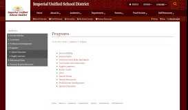 
							         Programs - Imperial Unified School District Office								  
							    