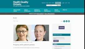
							         Progress with patient portals - Health Quality Ontario								  
							    