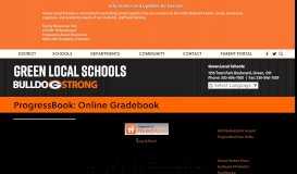 
							         ProgressBook: Online Gradebook - Green Local Schools								  
							    