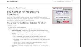 
							         Progressive Phone Number - Customer Service - 800 Number								  
							    