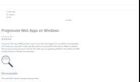 
							         Progressive Web Apps on Windows - Microsoft Edge Development ...								  
							    