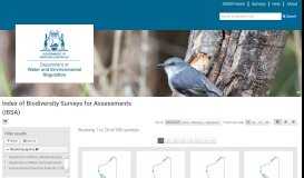 
							         Project Finder | Index of Biodiversity Surveys for Assessments (IBSA)								  
							    