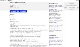 
							         Project Manager Software resume in Memphis, TN - December 2012								  
							    