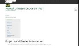 
							         Projects and Vendor Information - Hilmar Unified School District								  
							    