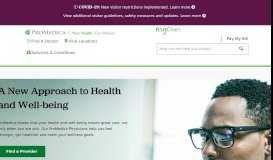 
							         ProMedica | Our mission is to improve your health and well-being								  
							    