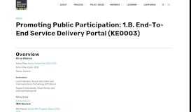 
							         Promoting Public Participation: 1.b. End-to-End Service Delivery Portal								  
							    