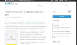 
							         Property agencies in Singapore create new apps | AIM Group								  
							    