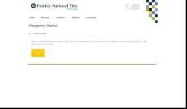 
							         Property Portal | Fidelity National Title | Portland Oregon								  
							    