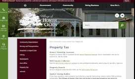 
							         Property Tax | Homer Glen, IL - Official Website - Village of Homer Glen								  
							    