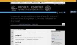 
							         Proposed 2020 Update to the Classification of ... - Federal Register								  
							    