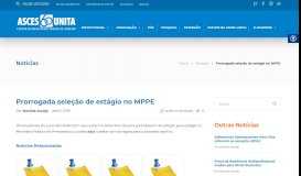 
							         Prorrogada seleção de estágio no MPPE – Portal Asces-Unita								  
							    
