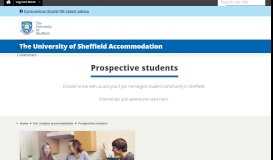 
							         Prospective - Accommodation - The University of Sheffield								  
							    