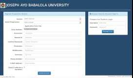 
							         Prospective Student - JABU Portal								  
							    