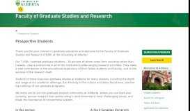 
							         Prospective Students | Faculty of Graduate ... - University of Alberta								  
							    