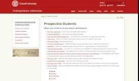 
							         Prospective Students - Undergraduate Admissions - Cornell University								  
							    