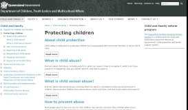 
							         Protecting children - Department of Child Safety, Youth and Women								  
							    